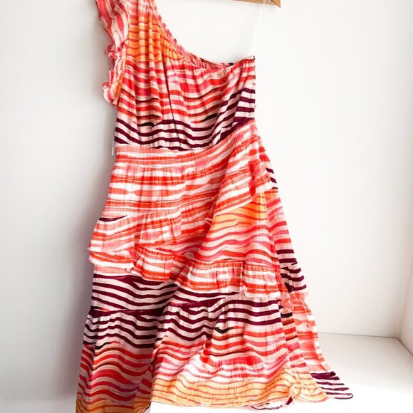 Rafaella Ella Colourful Tiered One Shoulder Dress 2X - Picture 2 of 4